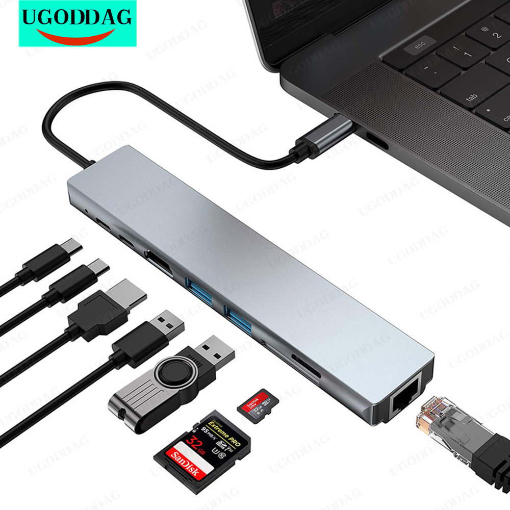 USB CŸ -4K HDMI ȣȯ RJ45 USB SD/TD ī  PD   ٱ , ƺ  ȭ̿